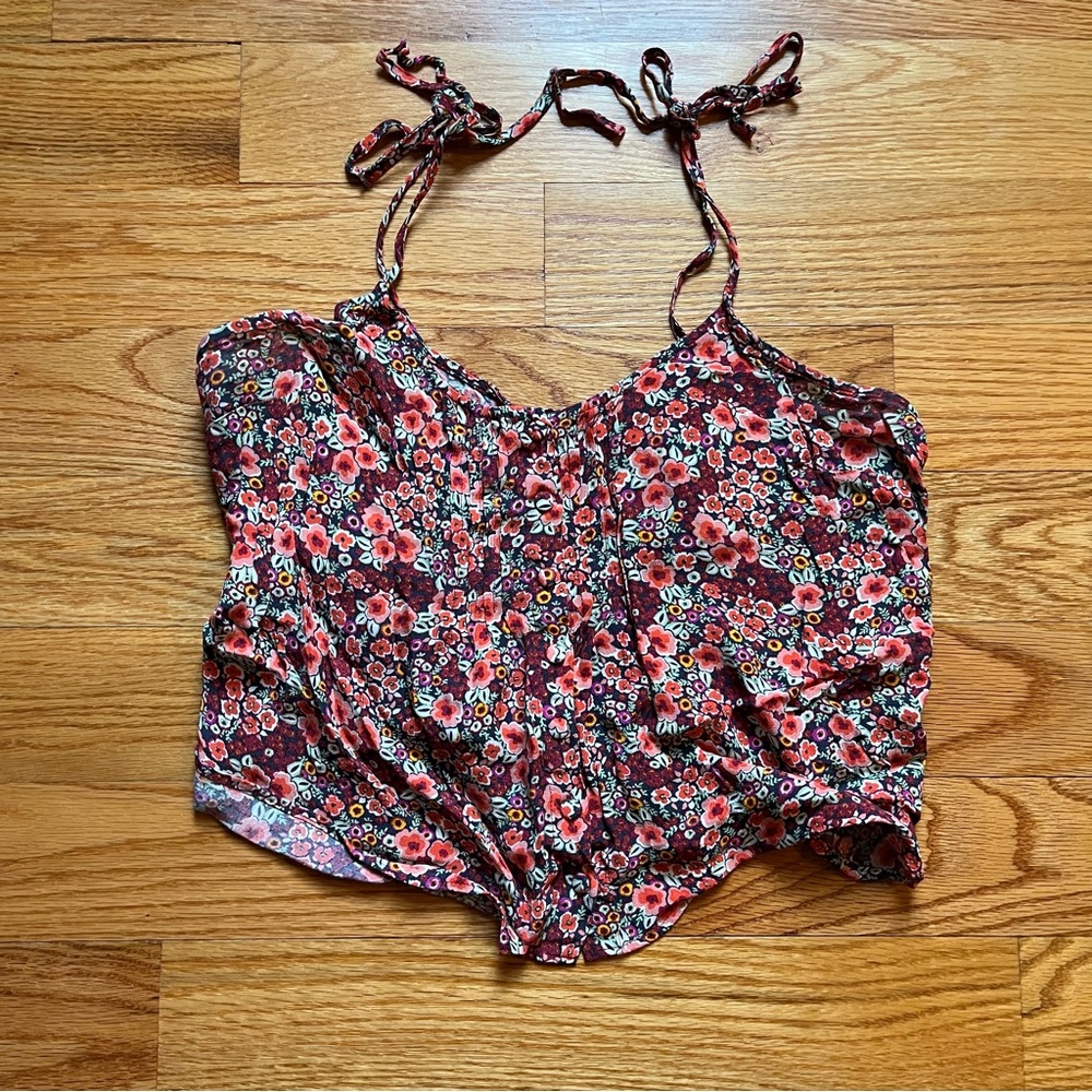 Jack wills multicolored floral spaghetti tie straps size 6